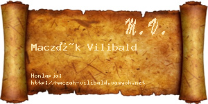 Maczák Vilibald névjegykártya